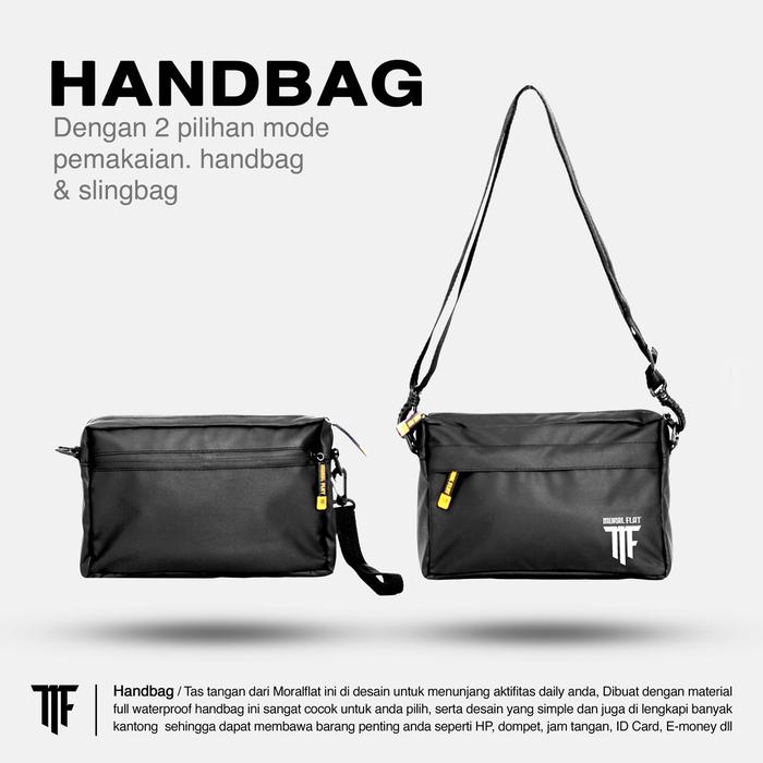 Moral Flat Official-Handbag Tas Tangan-Waterproof-Anti Air-Hitam