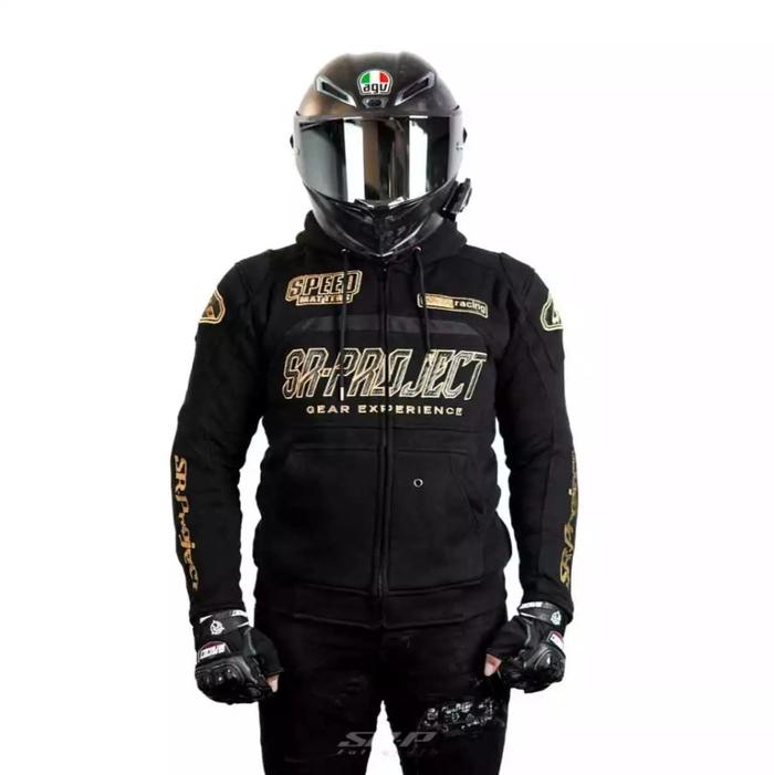 Hoodie Exclusive SR-PROJECT Carbon Black-Gold shimmer | Hoodie SR-Project