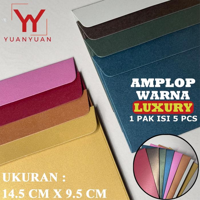 TERLARIS [ ISI 5 PCS ] Amplop Vintage | Amplop Luxury | Amplop Berwarna | JASMINE | FANCY | MERAH MU