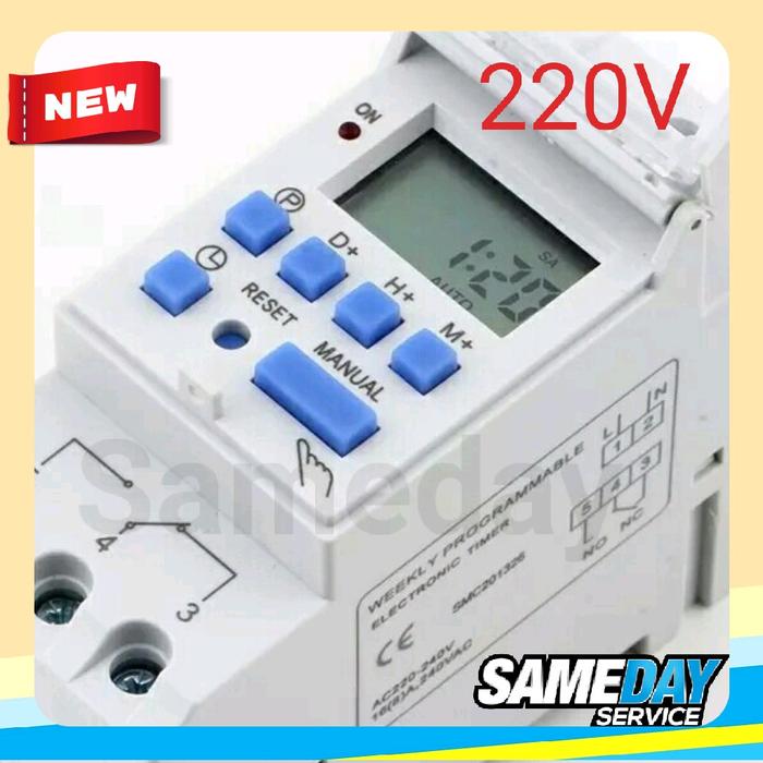 Stop Kontak Programmable Digital Timer Switch 220V MCB Box Din Rail