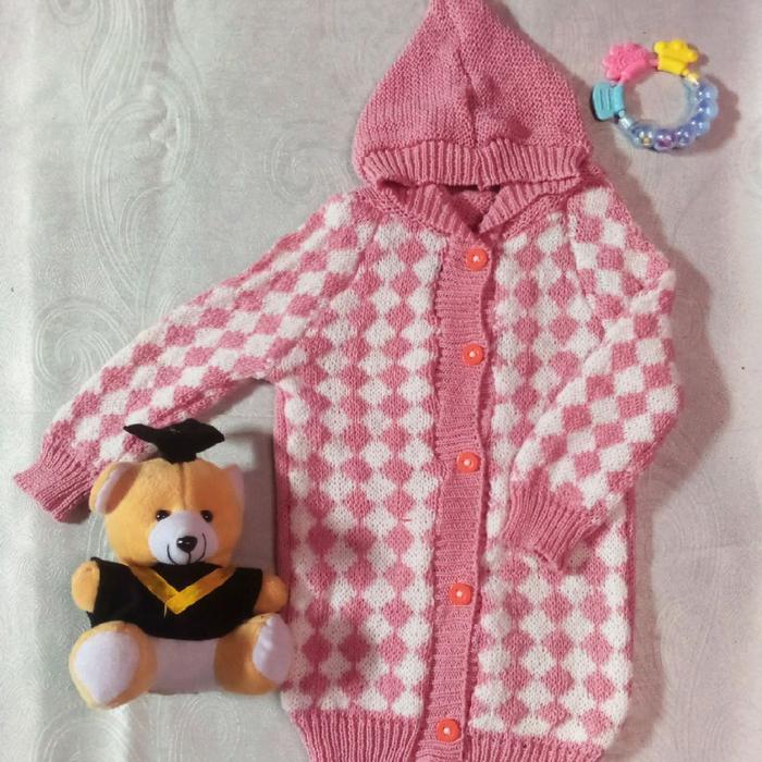 JAKET RAJUT BAYI/SEWITER RAJUT BAYI/JAKET RAJUT MOTIF TEMPE/SEWITER BAYI UMUR 1-12 BULAN, UNISEX