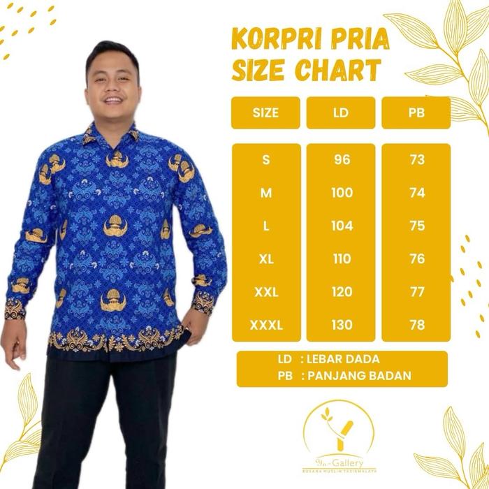 YN - Kemeja Batik Korpri Pria Terbaru