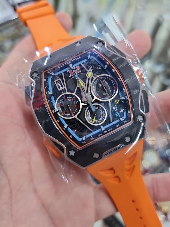jam tangan pria Top TIER 5 SWISS RM 65-01 Mclaren 44MM Orange rubber Automatic
