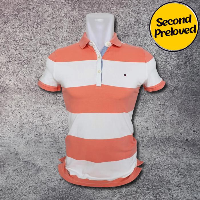 Baju Kaos Polo Wanita / Anak TOMMY HILFIGER - Size S / Lebar 42 cm - Original - Second