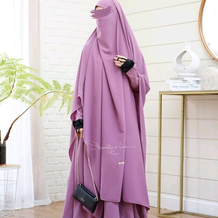 Kareema set by Damaira hijab | gamis murah | gamis wolfis | gamis french khimar jumbo