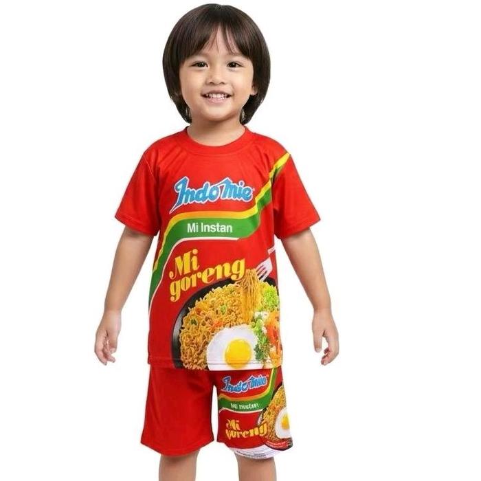 setelan jersey anak karakter snack jajanan viral