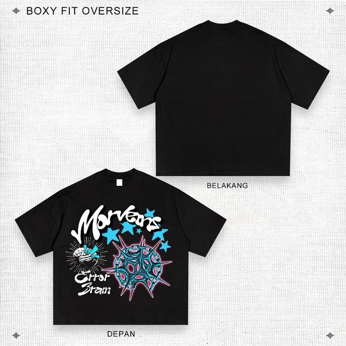 [COD]T-Shirt Anak Unisex | Erorr Brain | Morveins Error Black | Kaos Anak Usia 3-12 Tahun Skena Styl