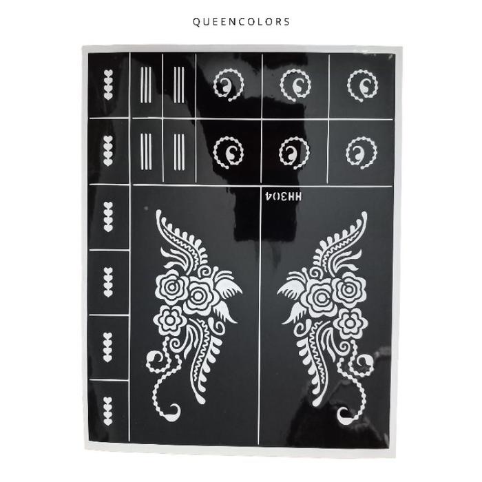 Stiker henna celup cetakan henna tangan