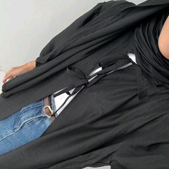 Outer Lebaran Raya Tunik Linen Lengen Balon