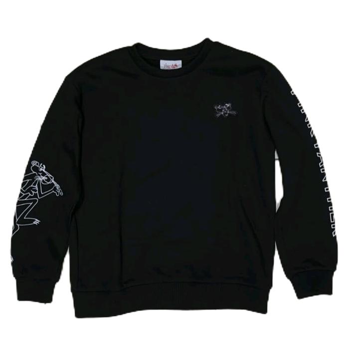 Crewneck Sweater Hitam by Pink Panther X Frank Stone