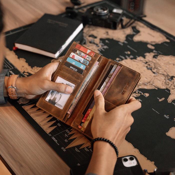 dompet ajaib lipat dompet cowok keren dompet pria Dompet Panjang Kulit Sapi Asli Pria Prabu Long Wal