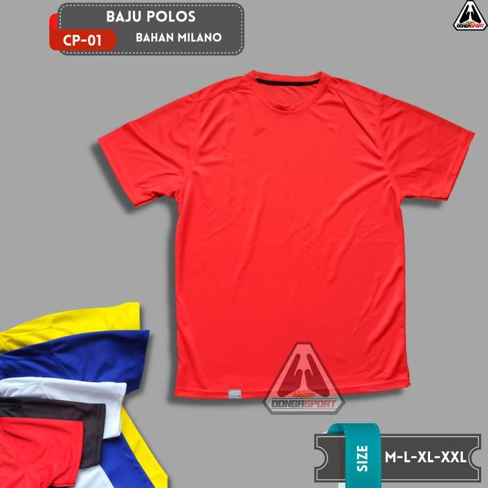 BAJU POLOS OLAHRAGA DRIFIT MILANO - MILANO-MERAH, M