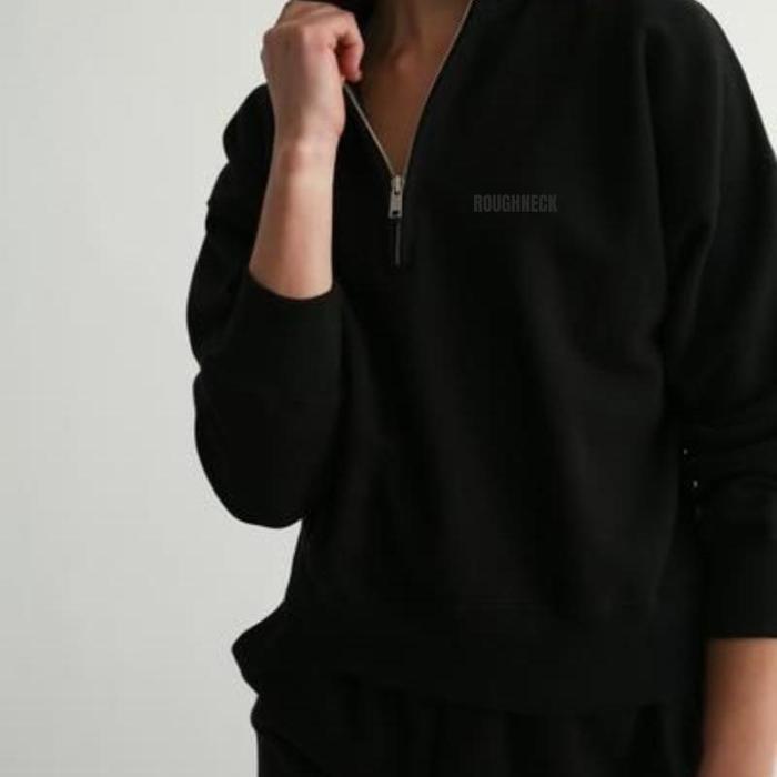 Sweater Half Zip Roughneck Distro / Outerwear Fleece Unisex / Sweatshirt Basic Premium