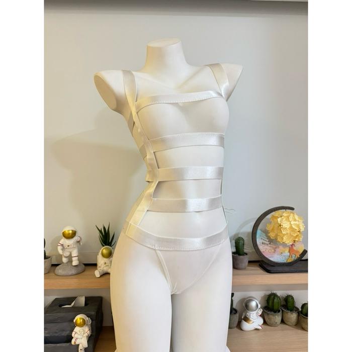 Bodysuit Transparan Babydoll Jumpsuit Wanita Lingerie