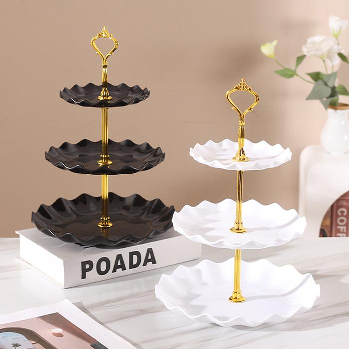 Plastic Dessert Display Table Wavy European And American Style Buffet Tea Break Cake Dessert Service