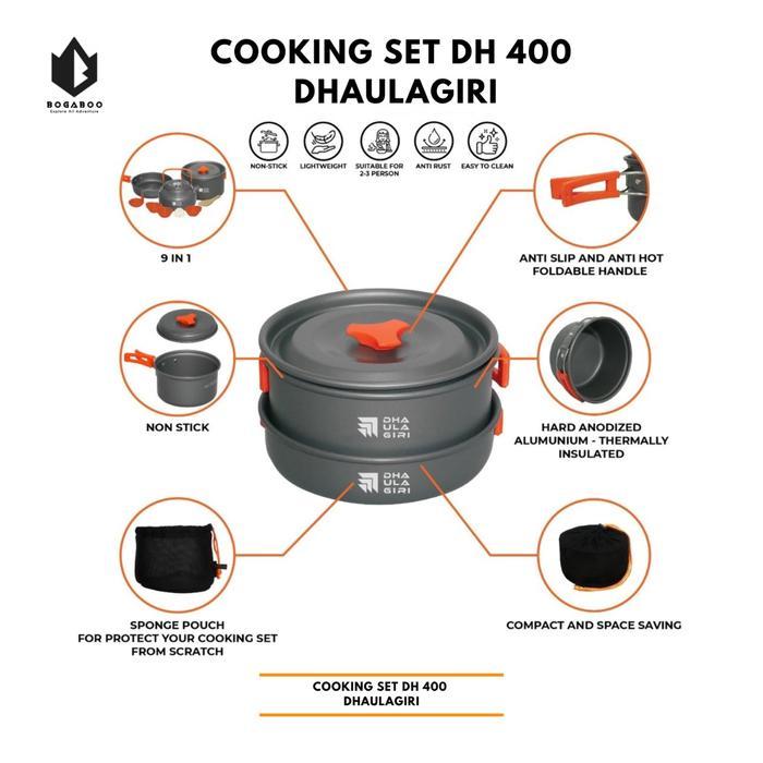Eiger - Cooking Set Dhaulagiri DH 400 - Nesting Cooking Set Camping Outdoor - Alat Masak Camping
