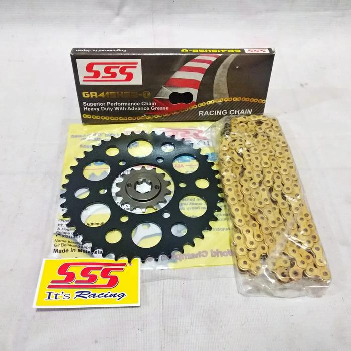 Gear Set Sss [415] Ninja 150 R / Rr Hitam + Rantai Sss Hsbt #Gratisongkir