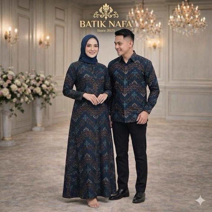 Copel Gamis Batik Kemeja Batik Kantor Paket Diskon Motif Bunga Panjang Bahan Katun Baju Couple Pasan