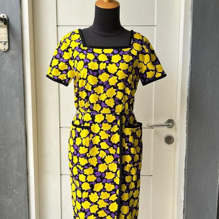 OSCAR DE LA RENTA Flower Motive Dress