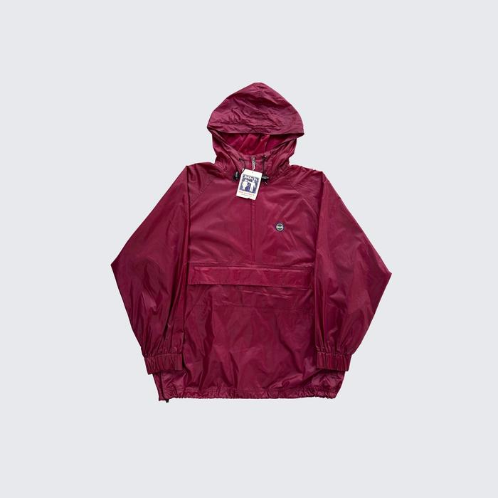 (Deadstock) Burgundy Red Vintage 1990s Bitch Skateboards Anorak Jacket - Unisex - L