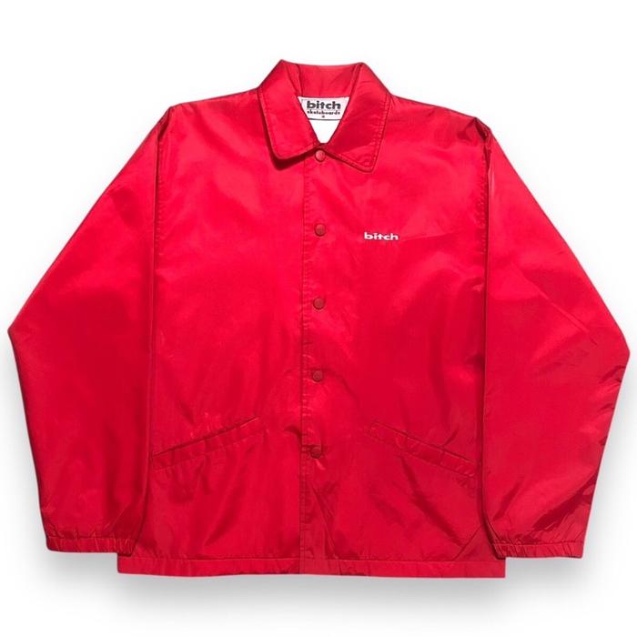 90s/00s BITCH Skateboards Red Coach Jacket, Medium (67x56) GC.