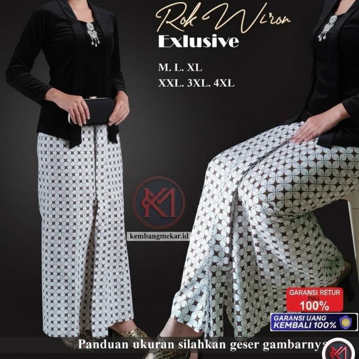 Kembangmekar ORIGINAL ROK WIRON BATIK (TANPA SELENDANG) - Rok Lipit Jawa Exclusive High Quality Kain