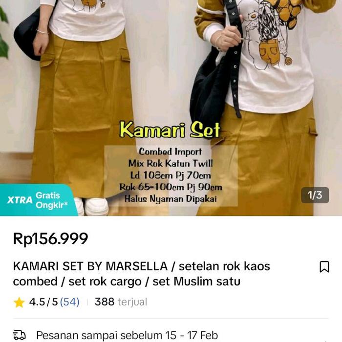 Rekomendasi format:kamari set By marsella+tiktok shop+Ekawildaonlshop+Tokopediashop Baju Muslim Sete