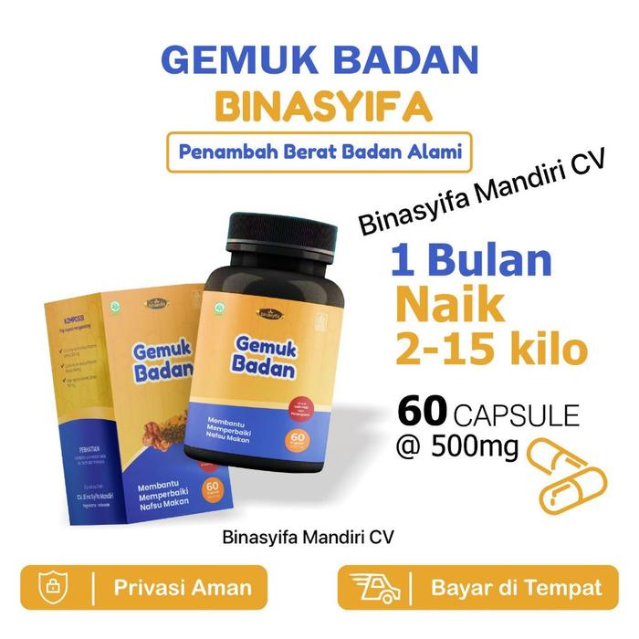Penggemuk badan ampuh NAIK 5-15 KG BPOM Tanpa efek samping Obat penggemuk badan bpom Penambah bera