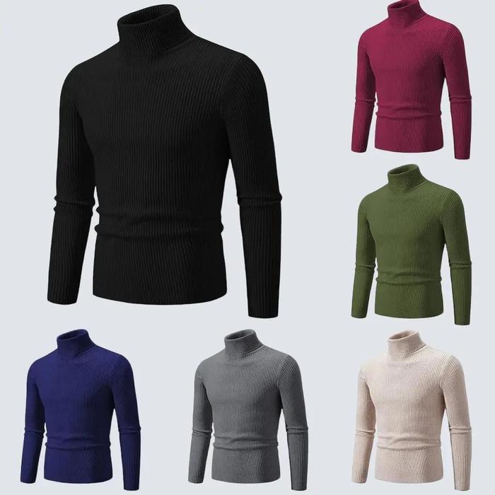 Mac And Ran Kaos Turtleneck Lengan Panjang Unisex 100% Cotton Super Soft Untuk Musim Dingin Pria Wan