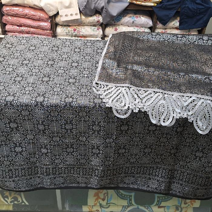 kain songket + seledang plus renda