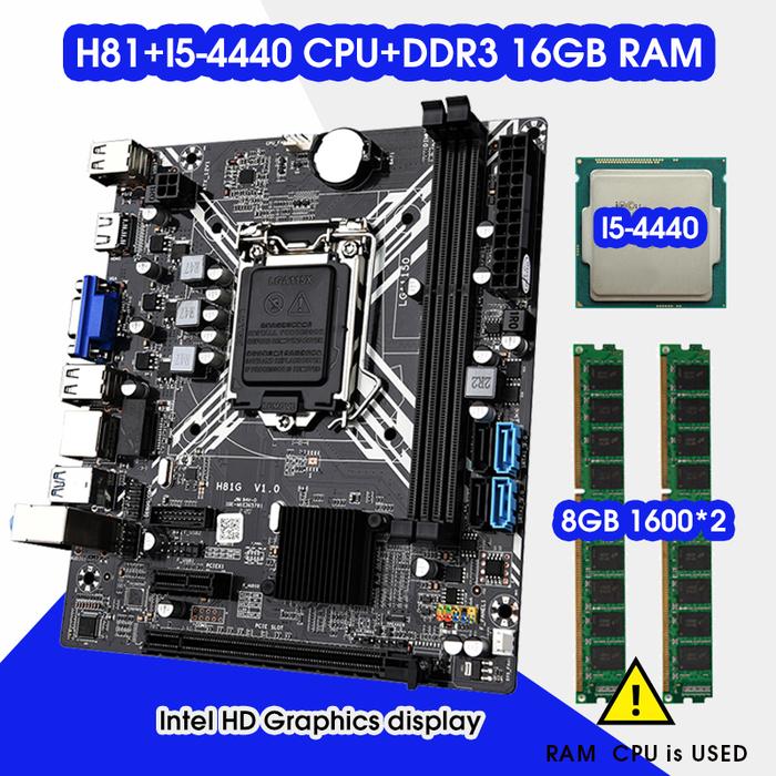 H81 Mainboard KIT LGA 1150 suite equipped with Intel core i5 4440