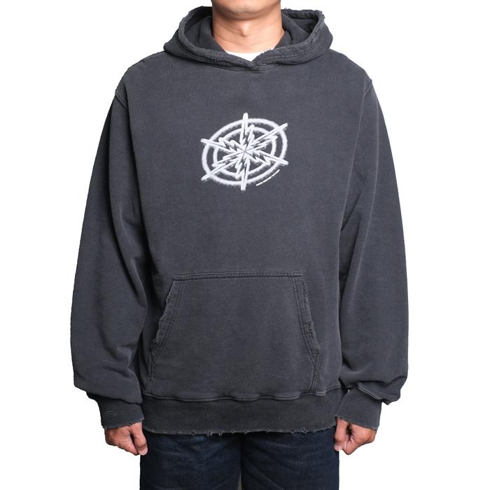Mischief Mayhem - Thunder Web Hoodie - Black Washed