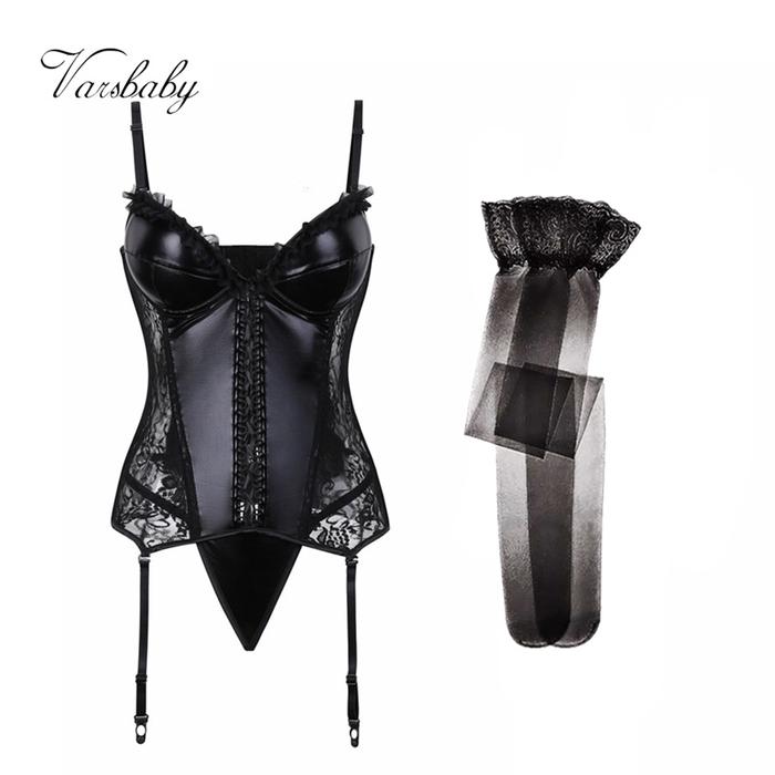 Varsbaby Leather Bodysuits Underwear for Women y Body Shapeware