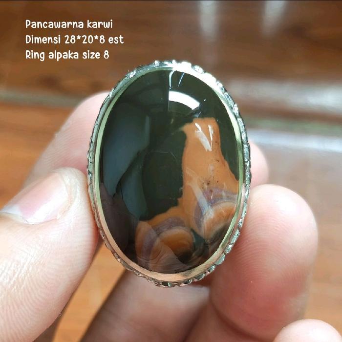 (TERMURAH) Cincin Batu Akik Pancawarna Garut Karwi Ukuran Jumbo