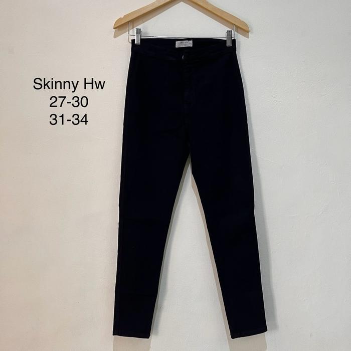 Celana Panjang Skinny Jeans Hitam Stretch Hw Wanita Hanna Miss 2000