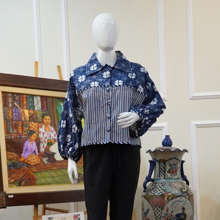 BLOUSE TUWUH WANITA WARNA BIRU