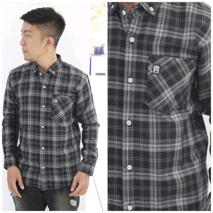 Kemeja Akrilik Byones Lineship Panjang Kotak Kotak Size M L Xl
