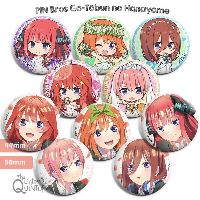 Gotoubun no Hanayome Pin Anime gotoubun button waterproof nakano miku bros