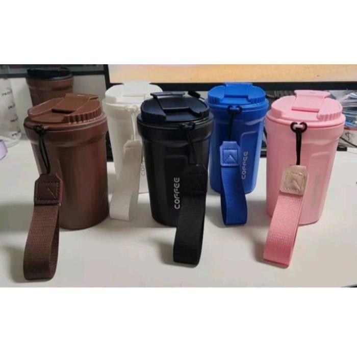 Botol Minum Portable Korea Tumbler Kopi Teh Portable Gelas Plastik Anti Tumpah