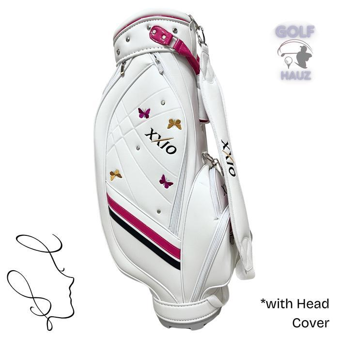 PREMIUM Tas Golf Ladies Lady Lightweight White Pink Color XXIO Bag Standing Berdiri Turun Lapangan D