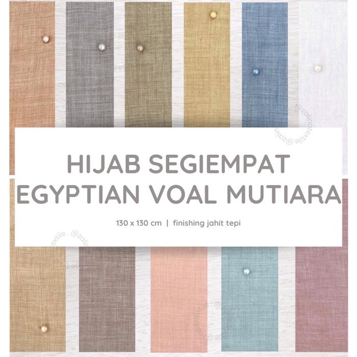 HIJAB SEGIEMPAT EGYPTIAN VOAL MUTIARA | BN VOILE LEMBUT ADEM TEGAK MURAH PREMIUM