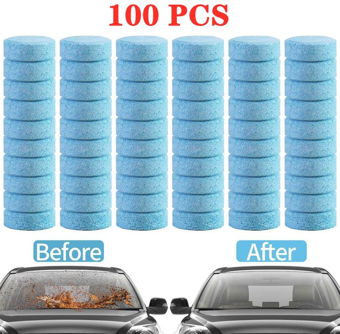 100 Buah Tablet Pencuci Effervescent Mobil Tablet Cuci Kaca Otomatis