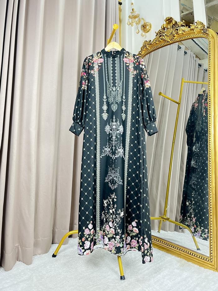 Dress Aqeela Couple | Gamis Wanita | Gamis Motif/fashion muslimah/ By Warnawarni Gamis