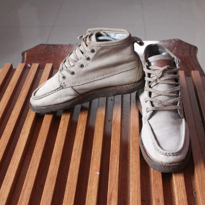 Sepatu chukka dessert boot middle kulit asli tebal keren "Quicksilver" upper kulit asli nubuck ou