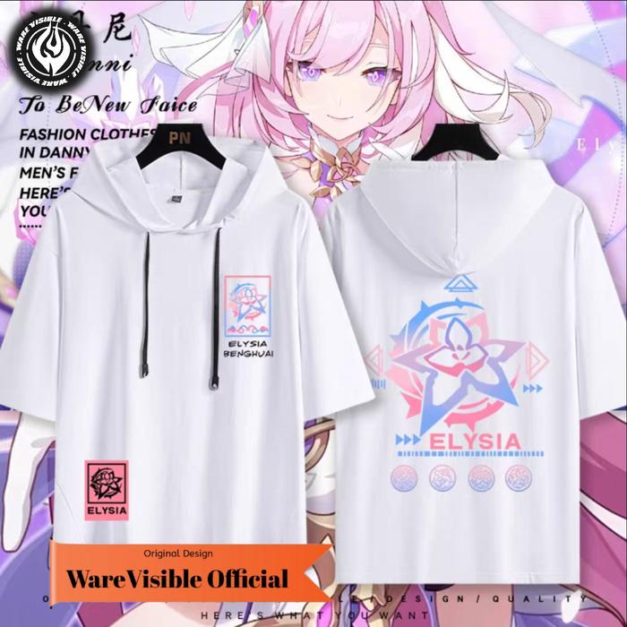 WareVisible Jacket Hoodie Lengan Pendek ELYSIA Pullover Oversize Korean Style Unisex Premium Jaket F