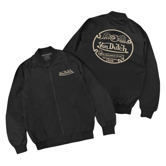 DEVVOGUE  Jaket Bomber Pria Vondutch Bahan Taslan