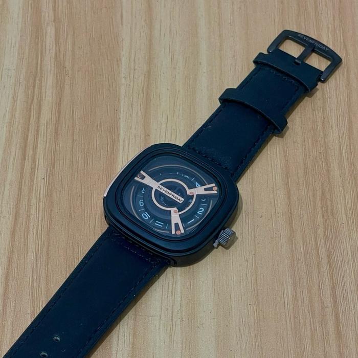 SevenFriday Jam Tangan Pria S.Friday Tali Kulit Murah Bisa COD Analog Watches Diameter 4.6cm Case Al
