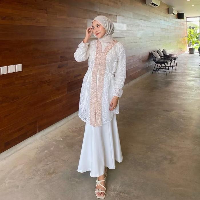 KAMARI TUNIK BROKAT TILE PREMIUM|OUTER TUNIK BROKAT PREMIUM|OUTER BROKAT PREMIUM