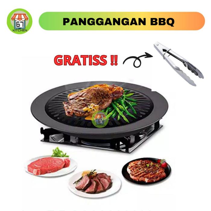 Panggangan BBQ Bulat Anti Lengket Alat Panggang Grill Pan Gsf 30 Cm Murah