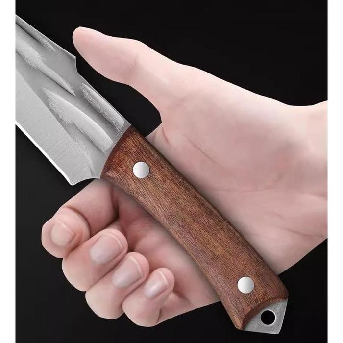 Pisau Outdoor Stainless Steel Pisau Camping Survival Bushcraft Knife Super Tajam Dengan Sarung